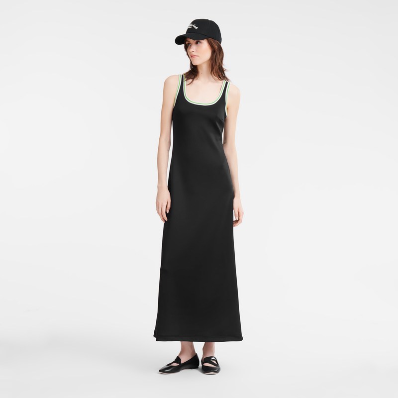 Longchamp Long Dress Siyah | 67109-OFYU