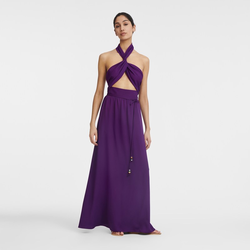 Longchamp Long Dress Violet | 062-UGHBMN