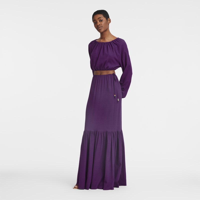 Longchamp Long Skirt Violet | 20963-YSBF