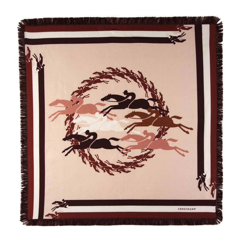 Longchamp Longchamp Jumping Silk Scarf 70 Nude | 06921-QHCB