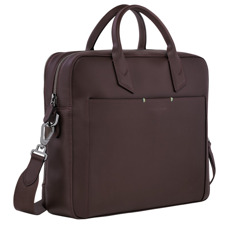 Longchamp Longchamp Sur Seine M Briefcase Mocha | 351-LEWOAF