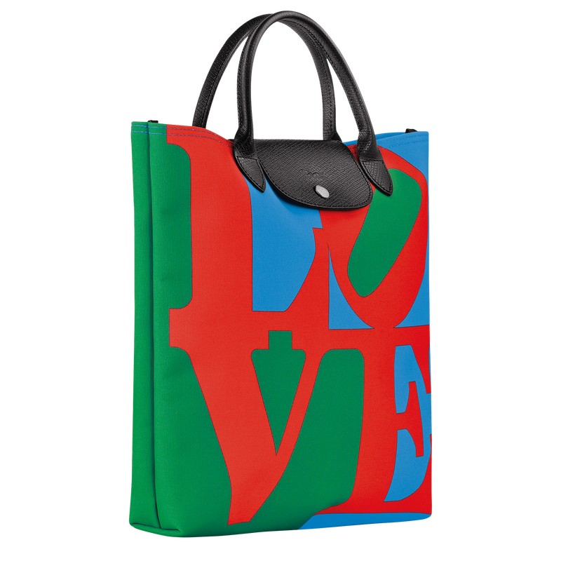 Longchamp Longchamp X Robert Indiana L Handbag Kırmızı Lacivert | 40183-DBTC