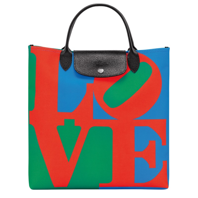 Longchamp Longchamp X Robert Indiana L Handbag Kırmızı Lacivert | 40183-DBTC