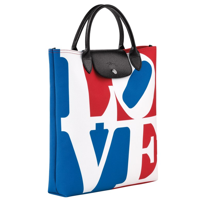 Longchamp Longchamp X Robert Indiana L Handbag Beyaz | 82971-NKSE