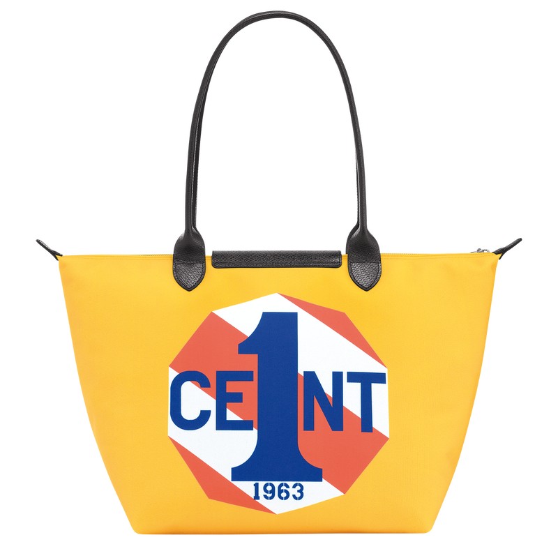 Longchamp Longchamp X Robert Indiana L Tote Bag Mavi | 48359-VFSJ