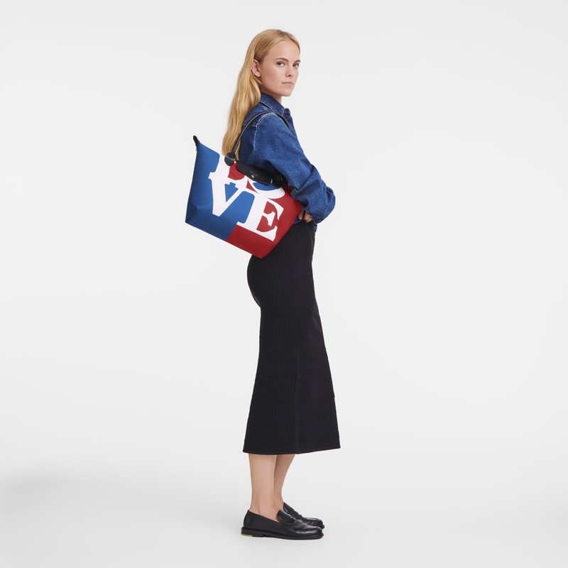 Longchamp Longchamp X Robert Indiana M Tote Bag Beyaz | 74138-YQVJ