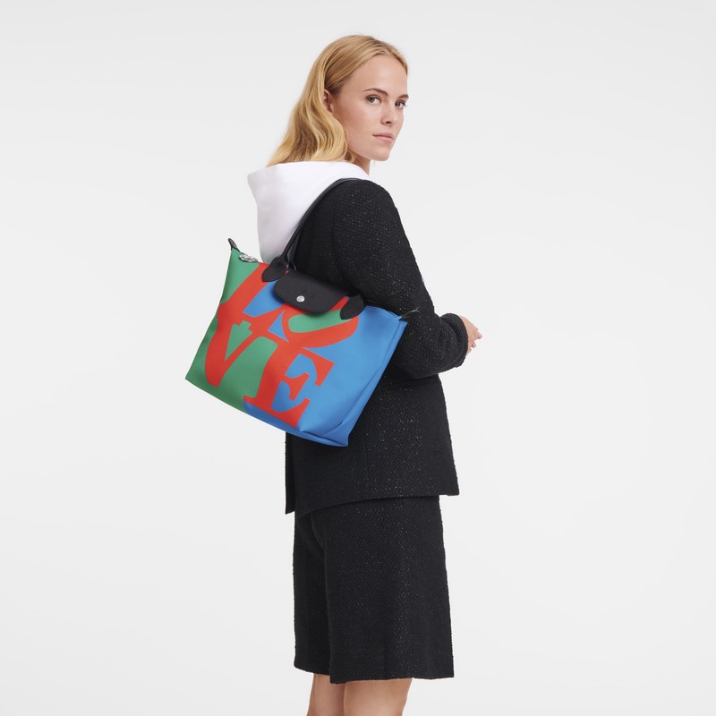 Longchamp Longchamp X Robert Indiana M Tote Bag Kırmızı Lacivert | 60928-OHIN