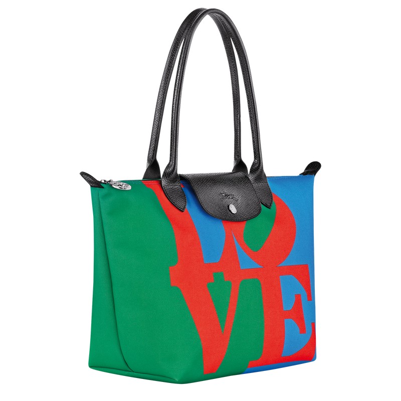 Longchamp Longchamp X Robert Indiana M Tote Bag Kırmızı Lacivert | 60928-OHIN