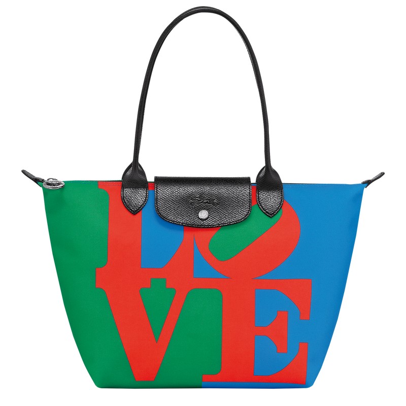 Longchamp Longchamp X Robert Indiana M Tote Bag Kırmızı Lacivert | 60928-OHIN