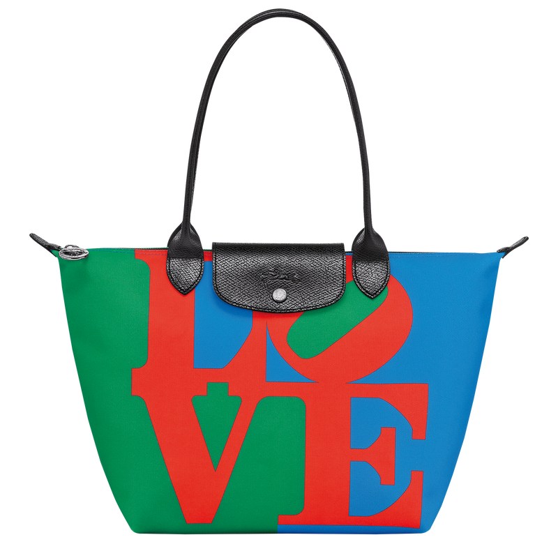 Longchamp Longchamp X Robert Indiana M Tote Bag Kırmızı Lacivert | 82634-ERNI