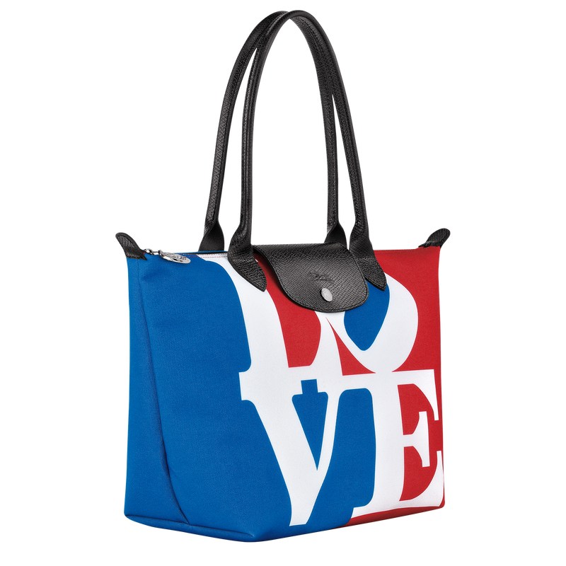 Longchamp Longchamp X Robert Indiana M Tote Bag Beyaz | 63409-FOTS