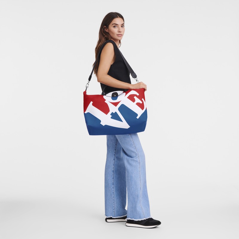 Longchamp Longchamp X Robert Indiana Travel Bag Beyaz | 70146-TNWX