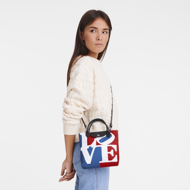 Longchamp Longchamp X Robert Indiana Xs Crossbody Bag Beyaz | 86037-WROS