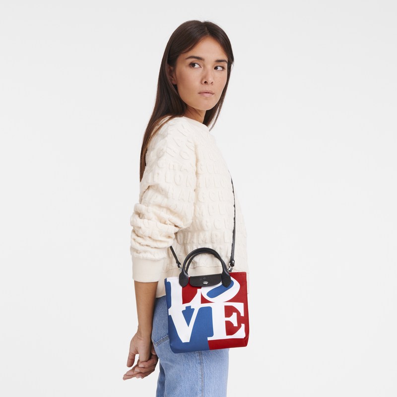 Longchamp Longchamp X Robert Indiana Xs Crossbody Bag Beyaz | 60324-FTGE