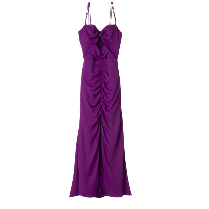 Longchamp Midi Dress Violet | 623-NUQWFY