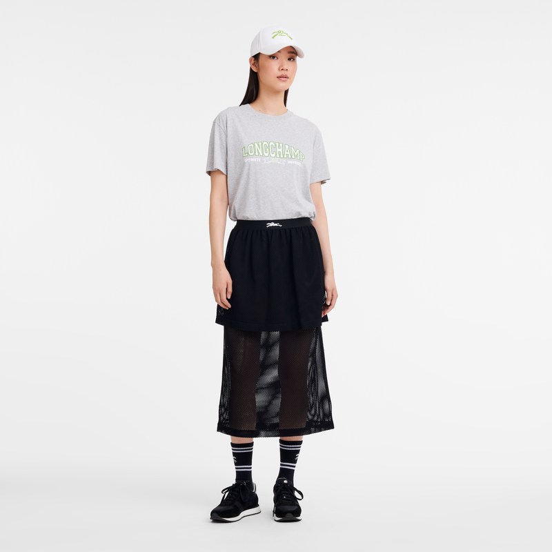 Longchamp Midi Skirt Siyah | 04528-THAD