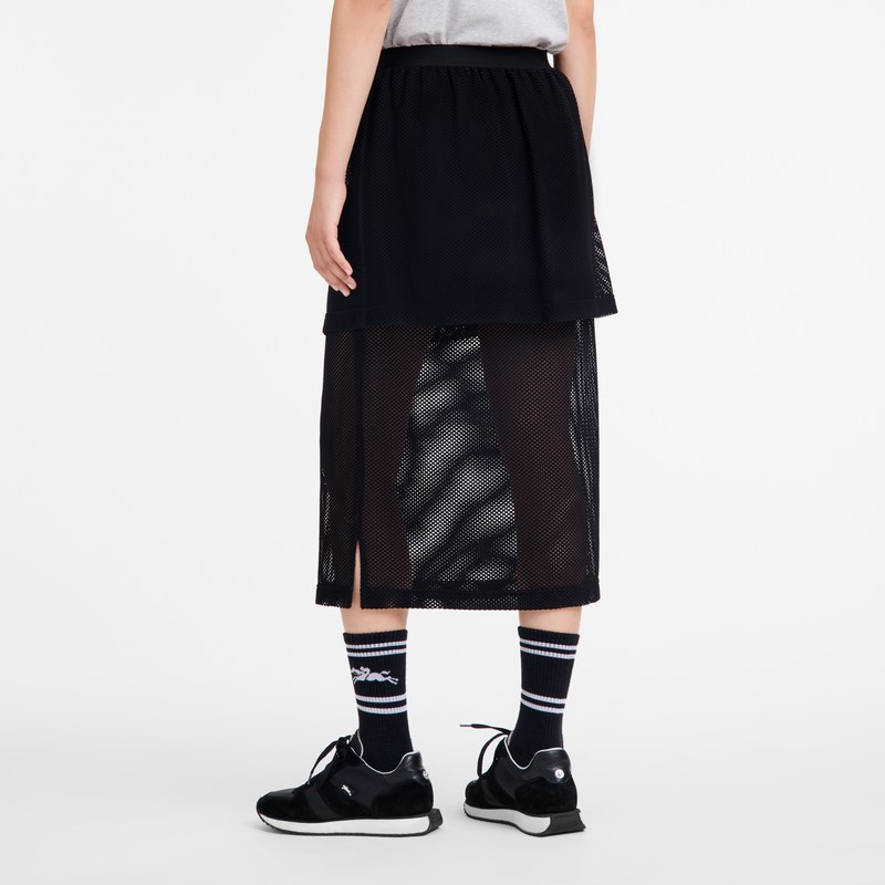 Longchamp Midi Skirt Siyah | 04528-THAD