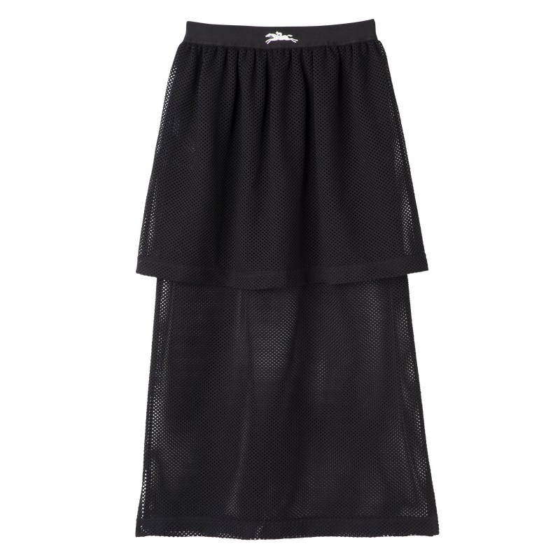 Longchamp Midi Skirt Siyah | 04528-THAD