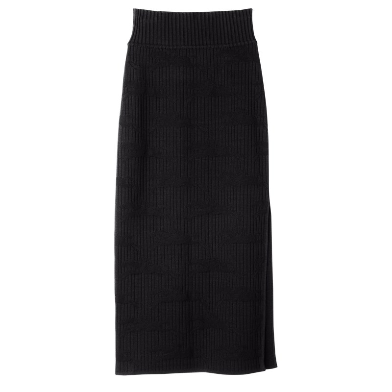 Longchamp Midi Skirt Siyah | 65203-KRAO