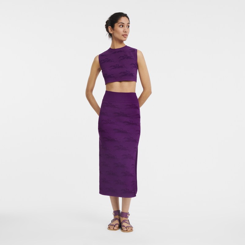 Longchamp Midi Skirt Violet | 57043-VAYE