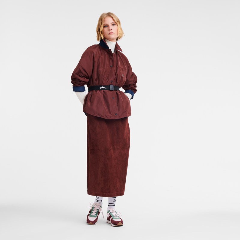 Longchamp Padded Blouson Lacivert Bordo | 570-NPCQZW