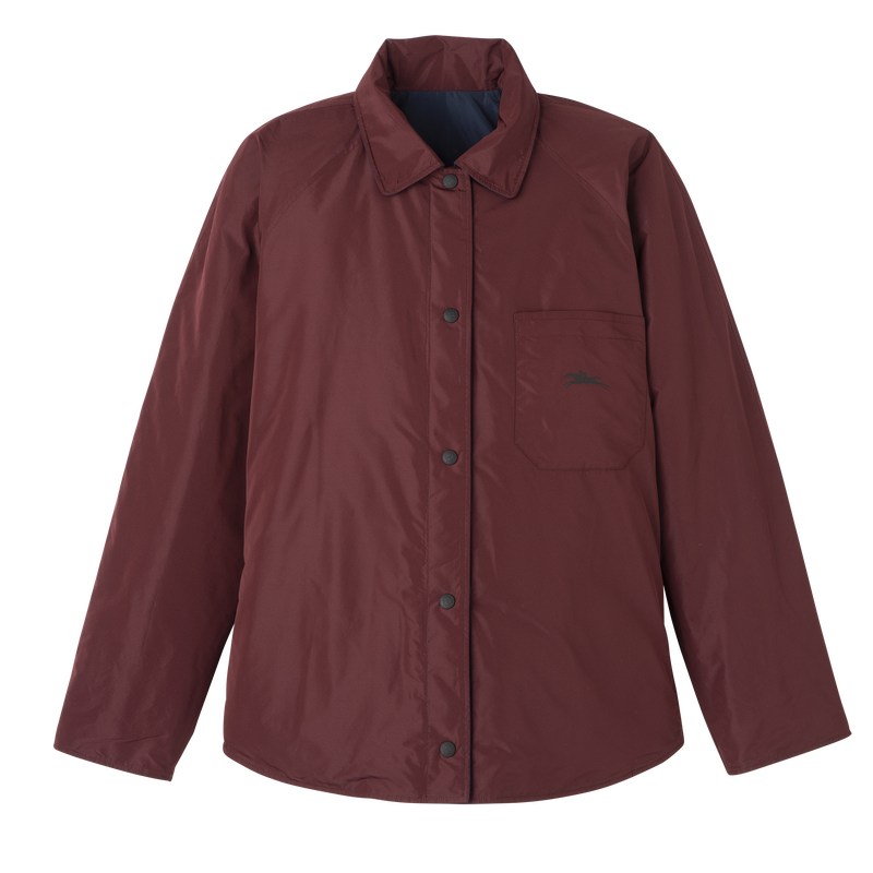 Longchamp Padded Blouson Lacivert Bordo | 570-NPCQZW