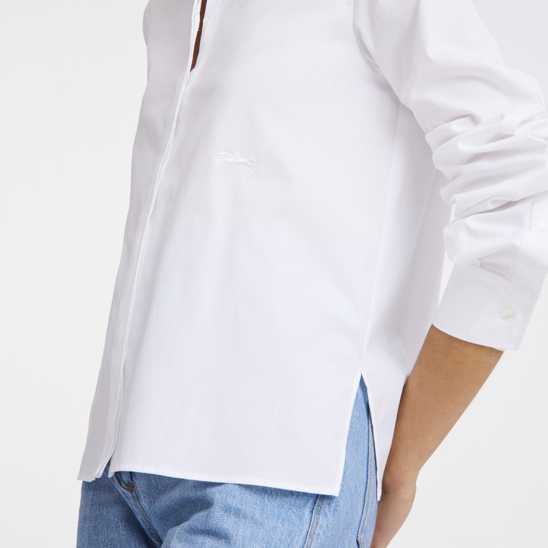 Longchamp Shirt Beyaz | 26907-VAEF