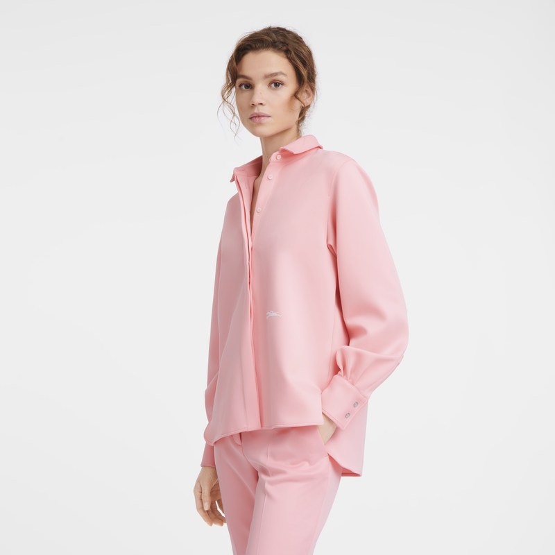 Longchamp Shirt Pembe | 78346-HLJK