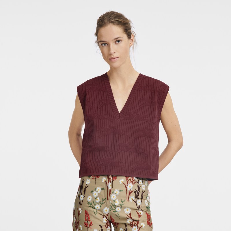 Longchamp Sleeveless Sweater Sienna | 09713-KGUT