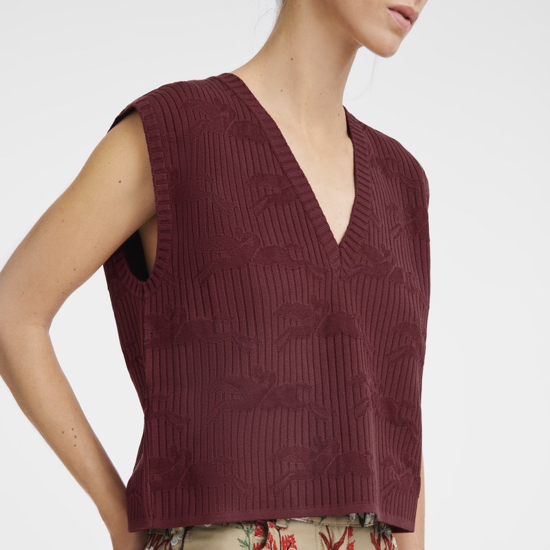 Longchamp Sleeveless Sweater Sienna | 09713-KGUT