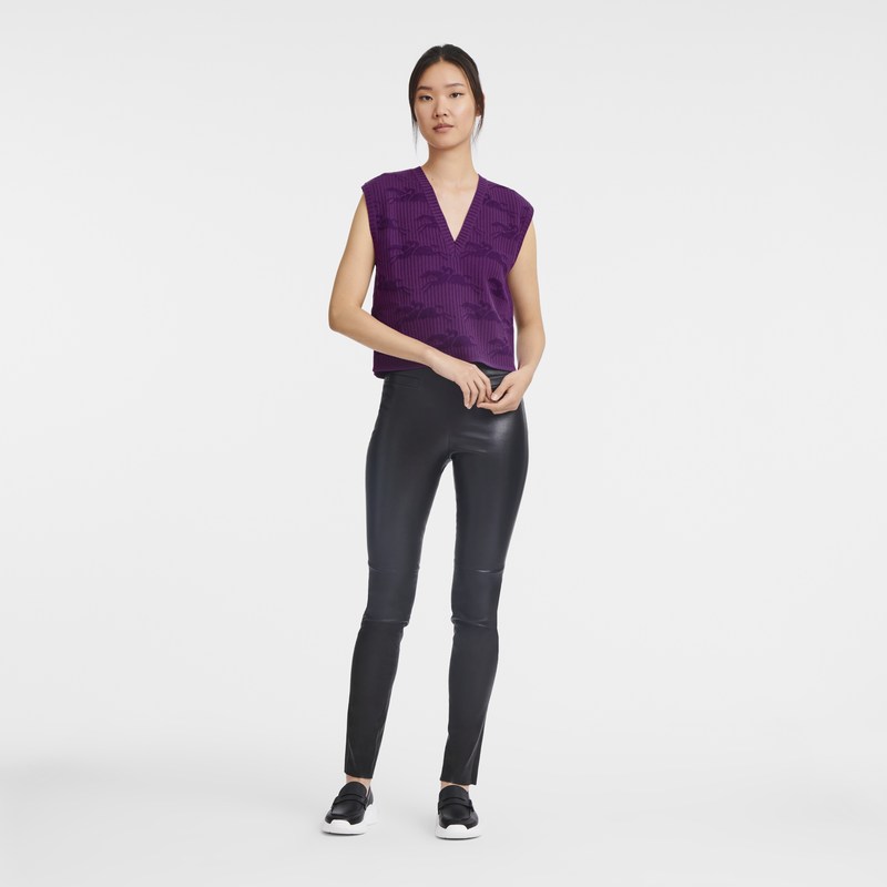 Longchamp Sleeveless Sweater Violet | 72438-XBZE