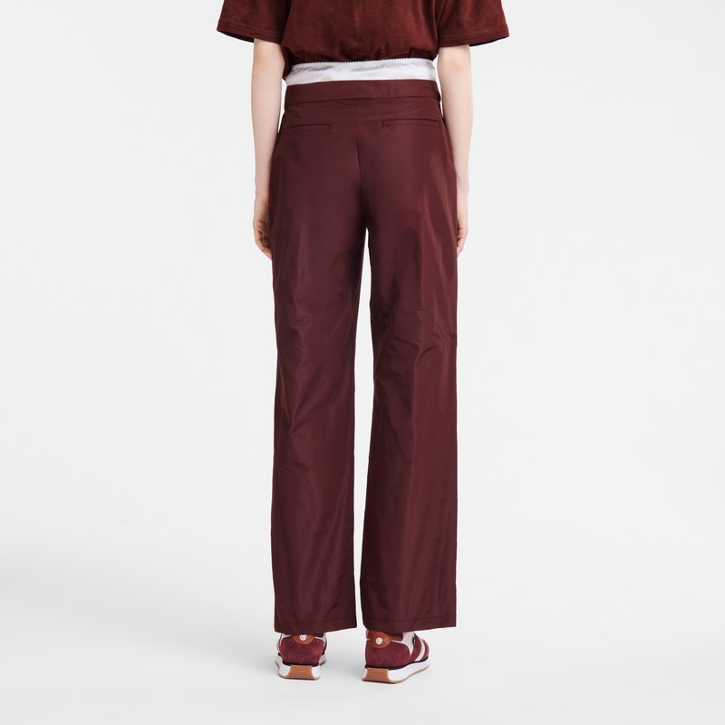 Longchamp Straight Pants With Patch Bordo | 95380-DXIN