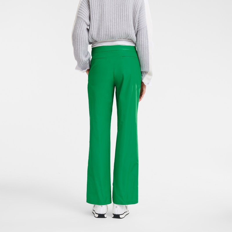 Longchamp Straight Pants With Patch Yeşil | 36795-NYMH