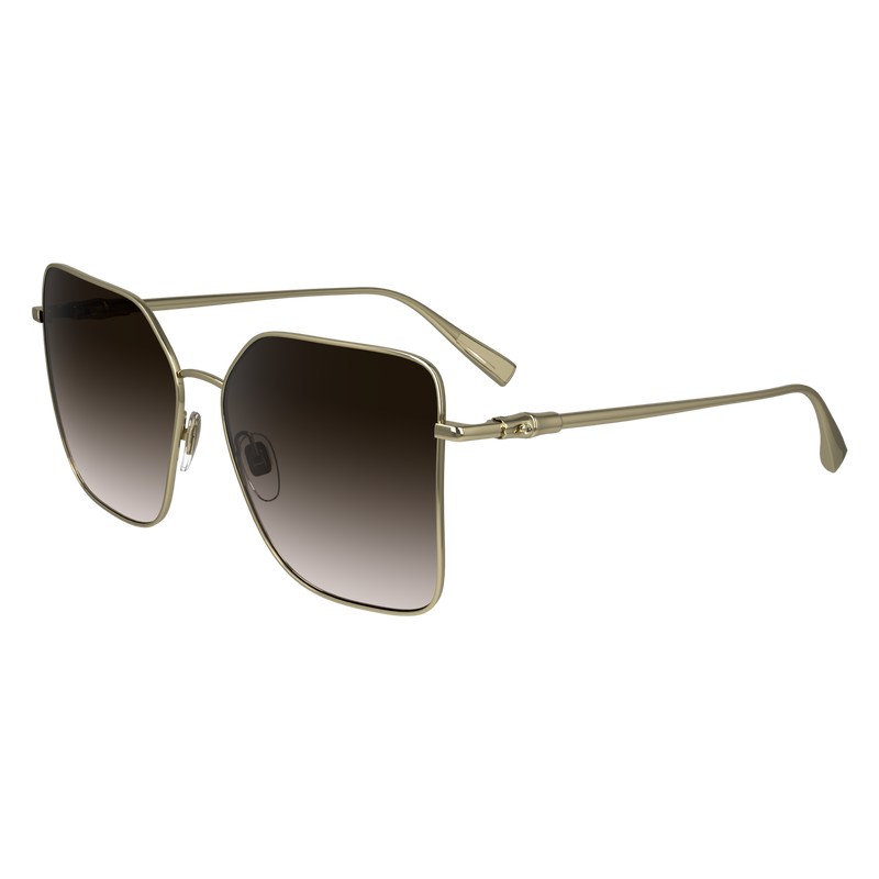 Longchamp Sunglasses Altın Kahverengi | 20371-MRVP