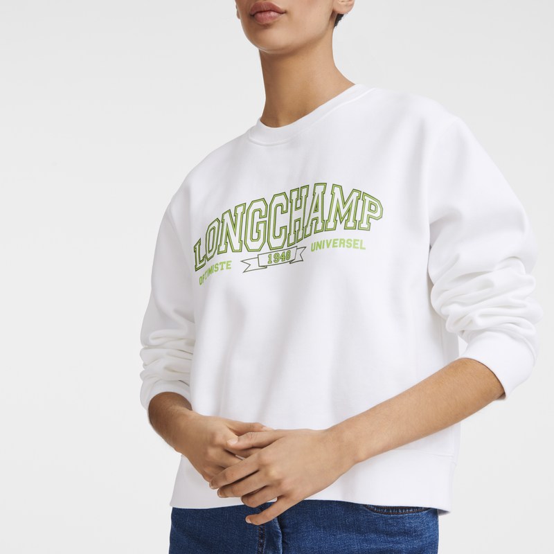 Longchamp Sweatshirt Beyaz | 94531-MHUV