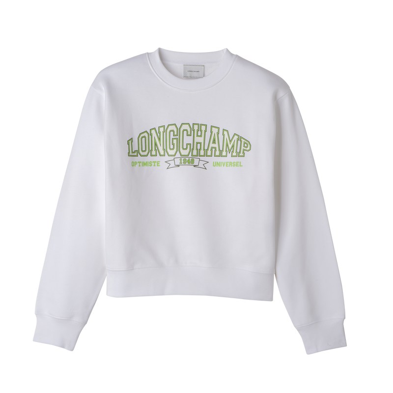 Longchamp Sweatshirt Beyaz | 94531-MHUV