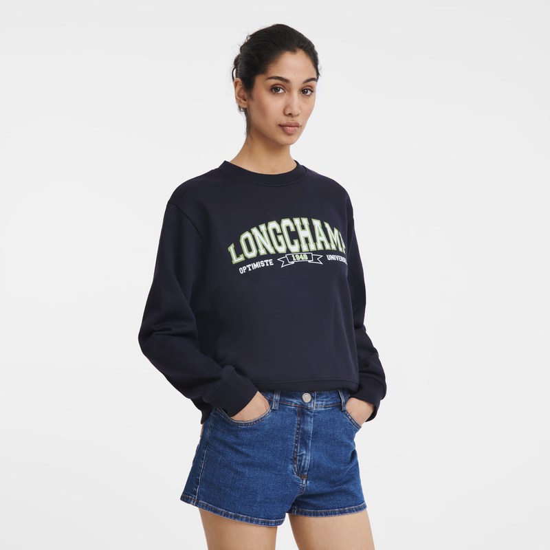 Longchamp Sweatshirt Lacivert | 74985-ZOKD