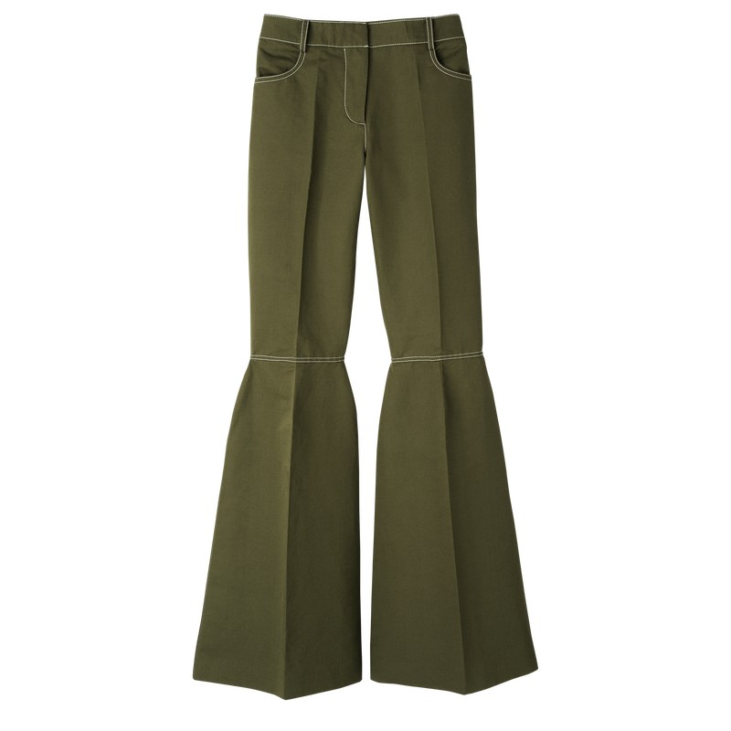 Longchamp Trousers Haki | 05879-TKXS