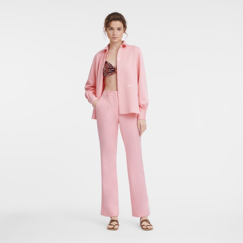 Longchamp Trousers Pembe | 64059-AWYN