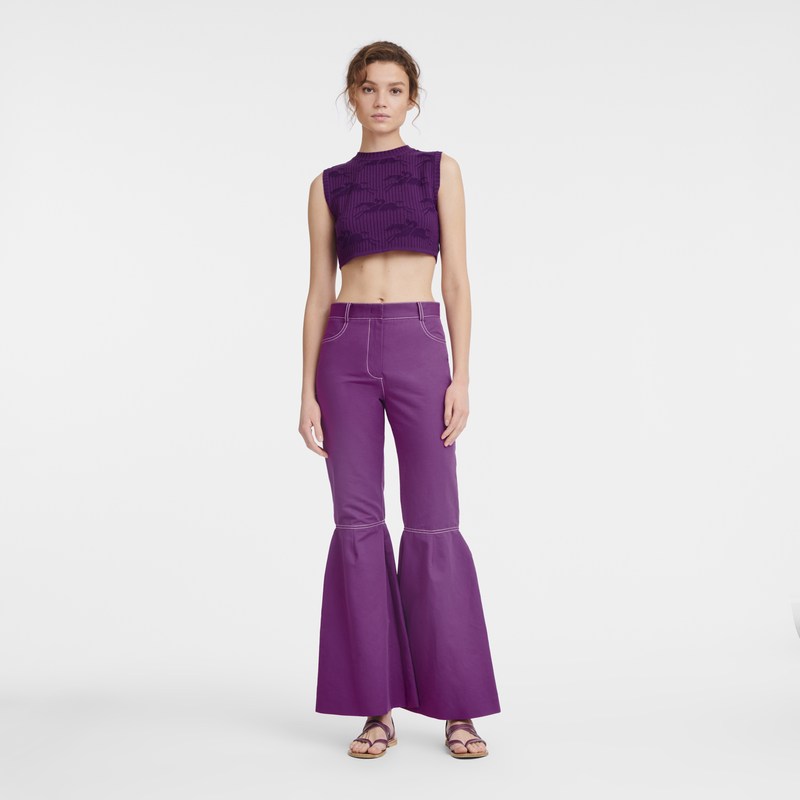 Longchamp Trousers Violet | 89652-QGEP