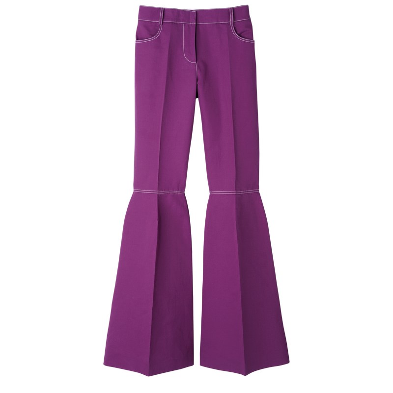 Longchamp Trousers Violet | 89652-QGEP