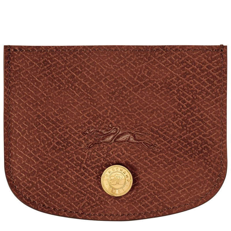 Longchamp Épure Card Holder Kahverengi | 09762-UNAX