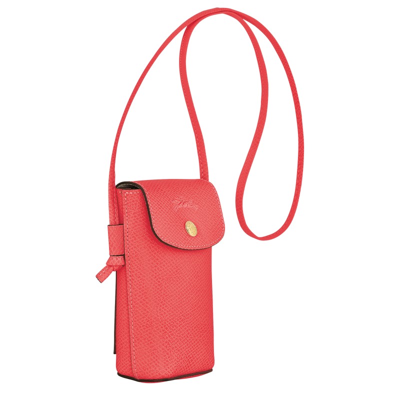 Longchamp Épure Phone Case With Leather Lace Strawberry | 85136-NDUP